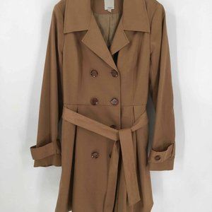 Halogen Double Breasted Belted Trench Coat | Size M